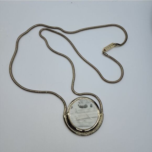 H by Halston 36" Round Pendant Necklace with Snake Chain NWOT - Picture 3 of 6
